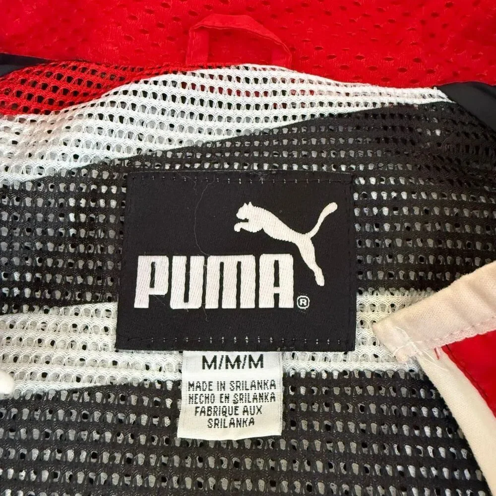 Puma vintage Nebraska Huskers Mens Jacket Sz M Red Vintage Retro Windbreaker